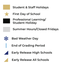 District School Academic Calendar Legend for Kimball Elementary