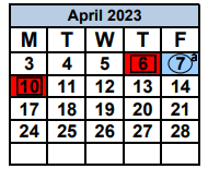 District School Academic Calendar for Earlington Heights Elementary School for April 2023