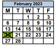District School Academic Calendar for Miami Lakes Middle School for February 2023