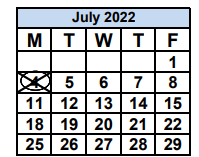 District School Academic Calendar for Earlington Heights Elementary School for July 2022