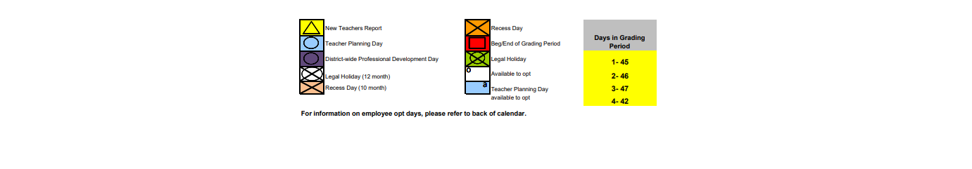 District School Academic Calendar Key for Primary Learning Center C
