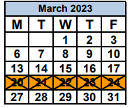 District School Academic Calendar for W. R. Thomas Middle School for March 2023