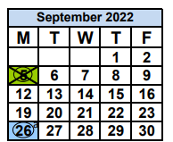 District School Academic Calendar for Mater Academy for September 2022