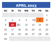 District School Academic Calendar for New Elementary for April 2023