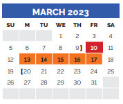 District School Academic Calendar for Walnut Grove Middle School for March 2023