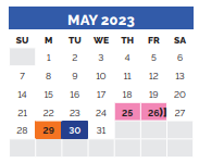 District School Academic Calendar for Irvin Elementary for May 2023