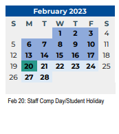 District School Academic Calendar for Challenge Academy for February 2023