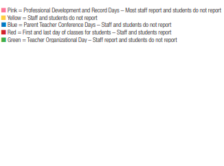 District School Academic Calendar Legend for Project Excel Alternative