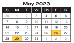 District School Academic Calendar for Siefert Elementary for May 2023