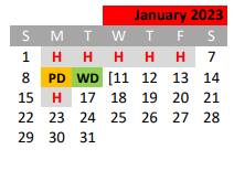 District School Academic Calendar for Lamar El for January 2023