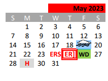 District School Academic Calendar for Travis El for May 2023