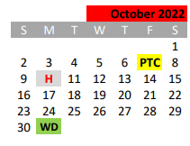 District School Academic Calendar for Travis El for October 2022