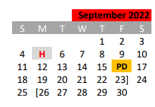 District School Academic Calendar for Lamar El for September 2022