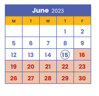 District School Academic Calendar for Harrison Education Center for June 2023