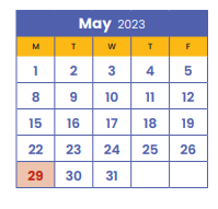 District School Academic Calendar for Katahdin School for May 2023