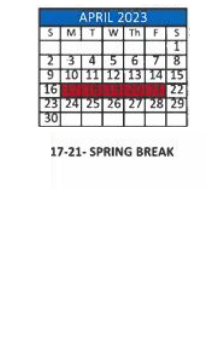District School Academic Calendar for The Bridge Inc for April 2023