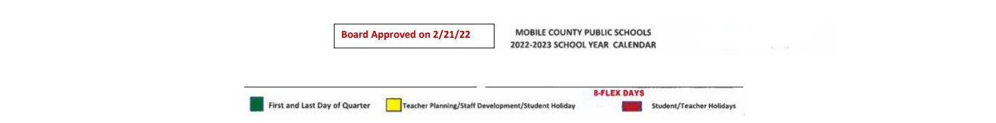 District School Academic Calendar Key for Ucp Of Mobile Inc