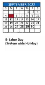 District School Academic Calendar for Lott Middle School for September 2022