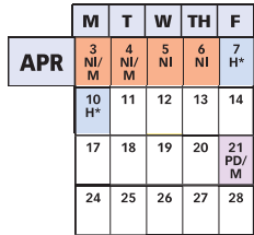 District School Academic Calendar for Mcps Transitions School for April 2023