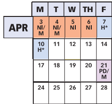 District School Academic Calendar for Cabin John Middle School for April 2023