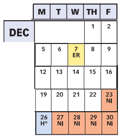 District School Academic Calendar for Newport Mill Middle for December 2022