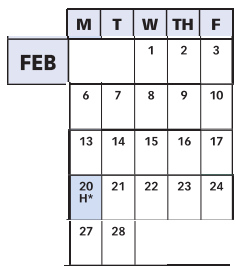 District School Academic Calendar for White Oak Middle for February 2023