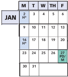 District School Academic Calendar for College Gardens Elementary for January 2023