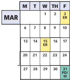 District School Academic Calendar for Longview School for March 2023