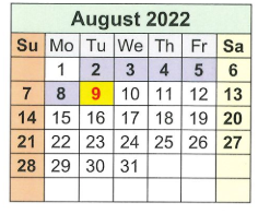 District School Academic Calendar for T S Morris Elementary School for August 2022
