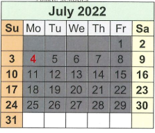 District School Academic Calendar for Loveless Academic Magnet Program High School for July 2022
