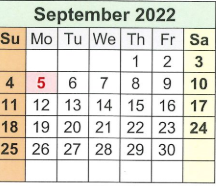 District School Academic Calendar for Loveless Academic Magnet Program High School for September 2022