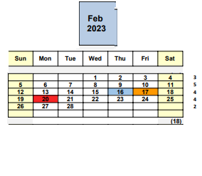District School Academic Calendar for Horizons Alternative for February 2023