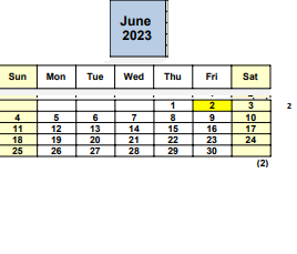 District School Academic Calendar for Horizons Alternative for June 2023