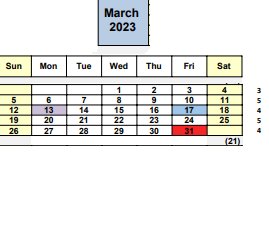 District School Academic Calendar for Prospect High (CONT.) for March 2023