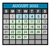 District School Academic Calendar for Cumberland Elementary School for August 2022