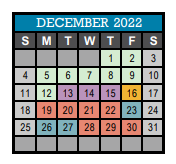 District School Academic Calendar for Croft Middle Design Center for December 2022