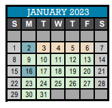 District School Academic Calendar for Granbery Elementary School for January 2023