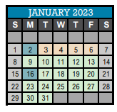 District School Academic Calendar for Martha Vaught Middle School for January 2023