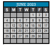 District School Academic Calendar for W A Bass Middle School for June 2023