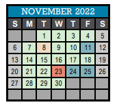 District School Academic Calendar for Andrew Jackson Elementary School for November 2022