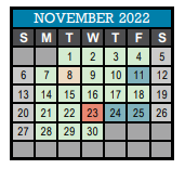 District School Academic Calendar for Nashville School Of The Arts for November 2022