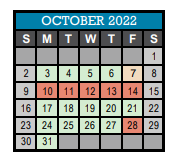 District School Academic Calendar for Dupont Hadley Middle School for October 2022