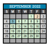 District School Academic Calendar for John B Whitsitt Elementary School for September 2022