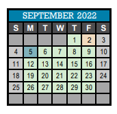 District School Academic Calendar for Caldwell Enhanced Option for September 2022