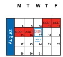 District School Academic Calendar for Grant School for August 2022