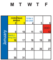 District School Academic Calendar for Mona Group Home for January 2023