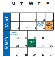 District School Academic Calendar for Birdseye Group Home for March 2023