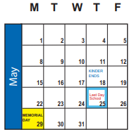 District School Academic Calendar for Westside School for May 2023