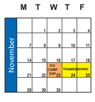 District School Academic Calendar for Maple Mountain High for November 2022