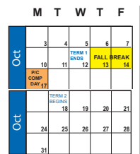 District School Academic Calendar for Springville Middle for October 2022